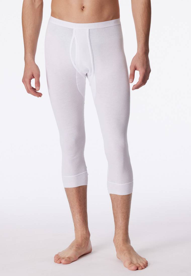 Schiesser Unterhose 3/4-lang Mit Eingriff Weiß - Original Doppelripp