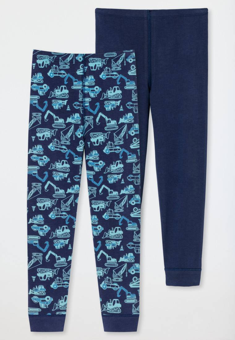 Schiesser Unterhose Lang 2er-Pack Organic Cotton Softbund Bündchen Dunkelblau - 95/5