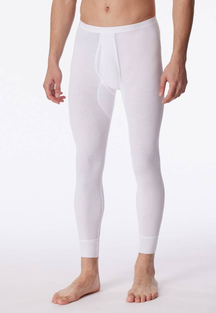 Schiesser Unterhose Lang Mit Eingriff Weiß - Original Doppelripp