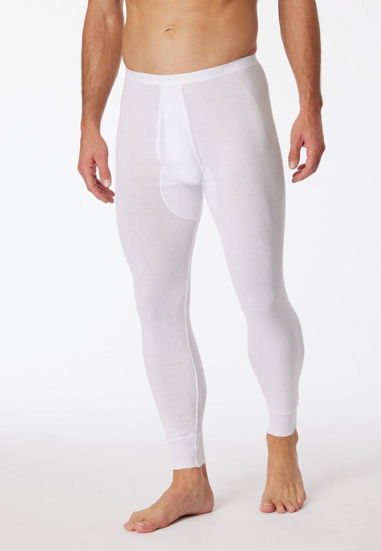 Schiesser Unterhose Lang Mit Eingriff Weiß - Original Feinripp