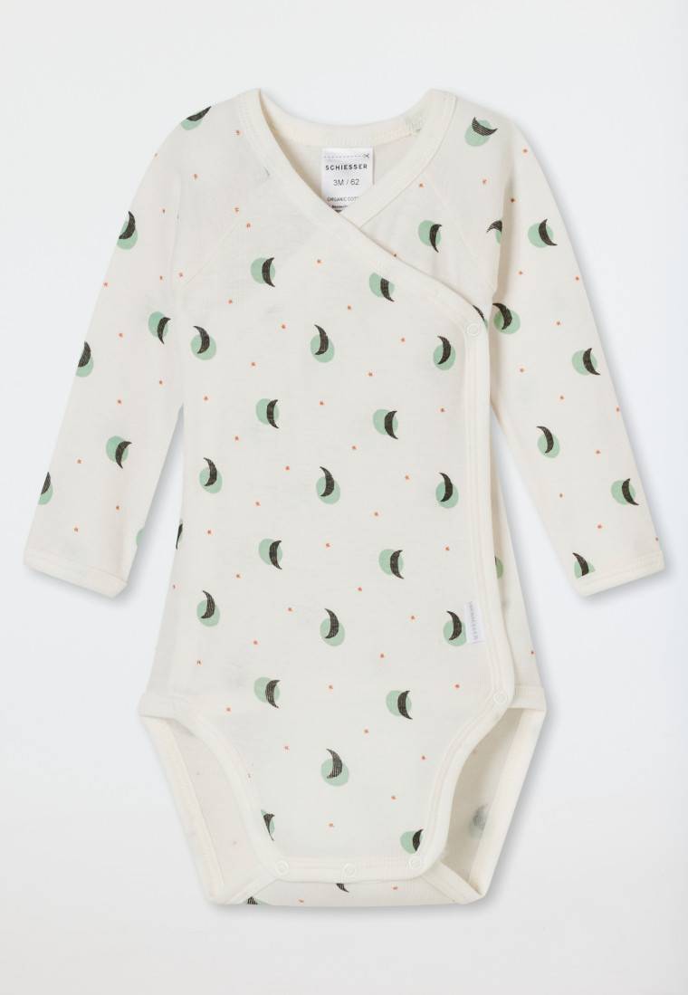 Schiesser Wickelbody Unisex Feinripp Sterne Monde Off-white - Natural Love