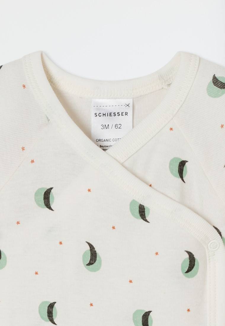Schiesser Wickelbody Unisex Feinripp Sterne Monde Off-white - Natural Love