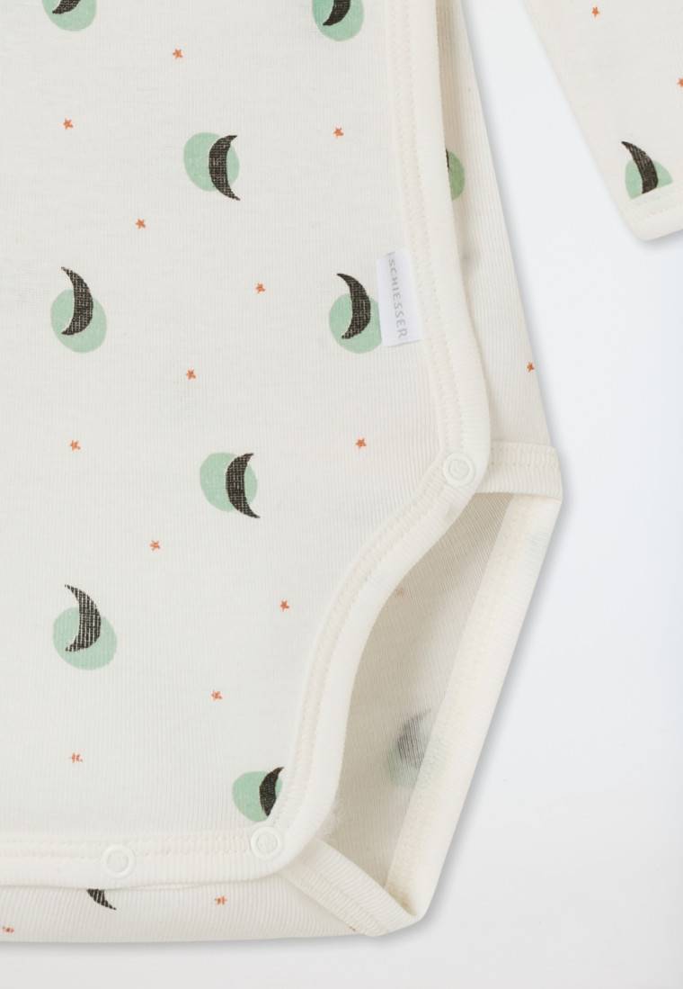 Schiesser Wickelbody Unisex Feinripp Sterne Monde Off-white - Natural Love