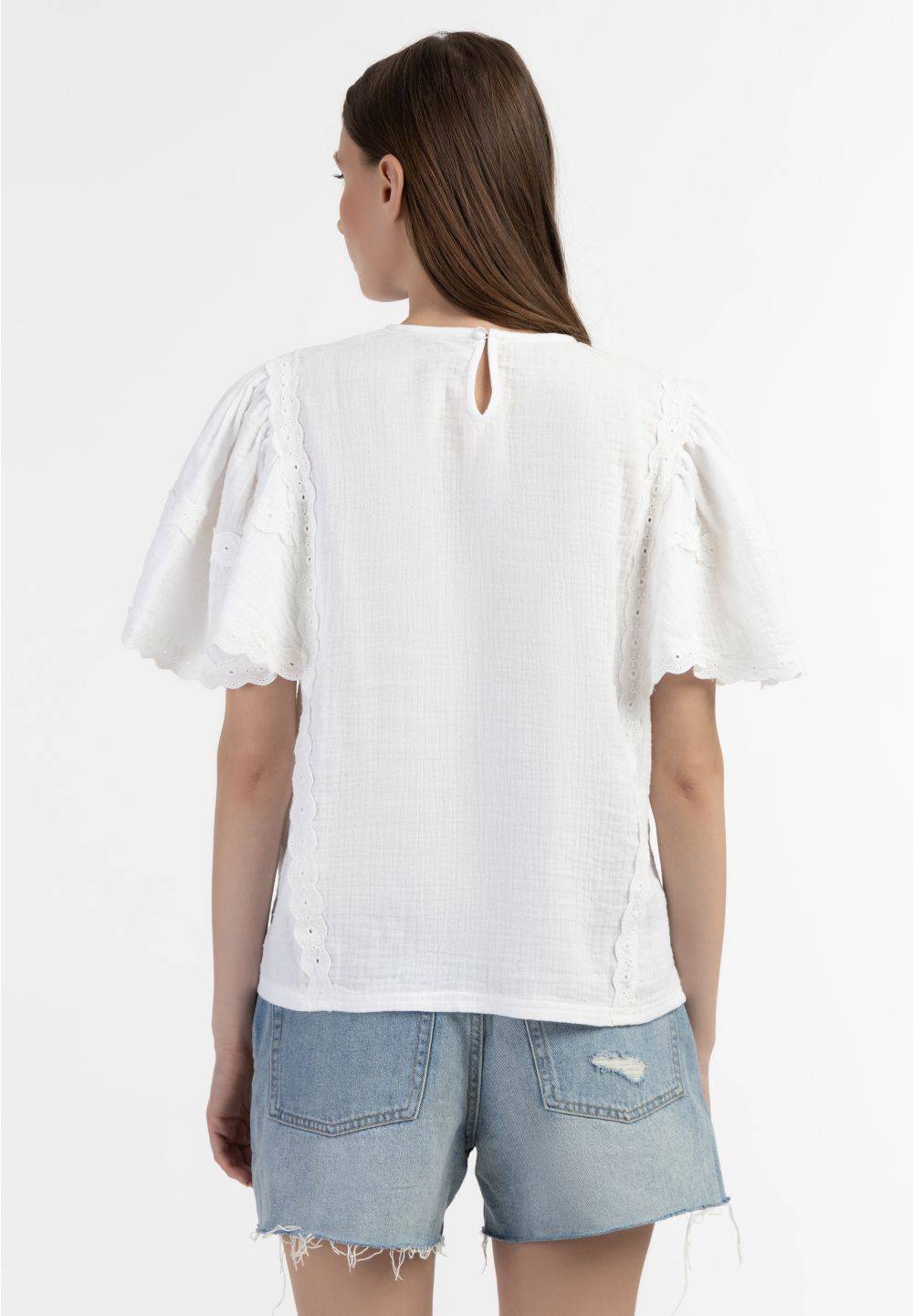 Schmuddelwedda DreiMaster Vintage Blusenshirt Mit Spitze