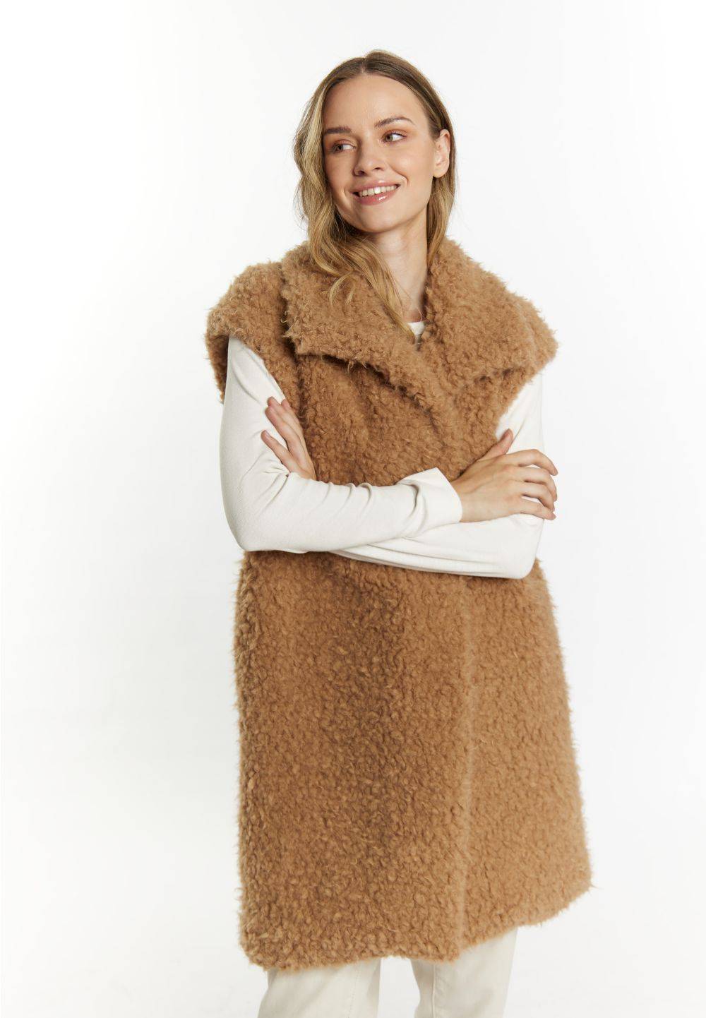 Schmuddelwedda DreiMaster Vintage Lange Weste aus Fellimitat