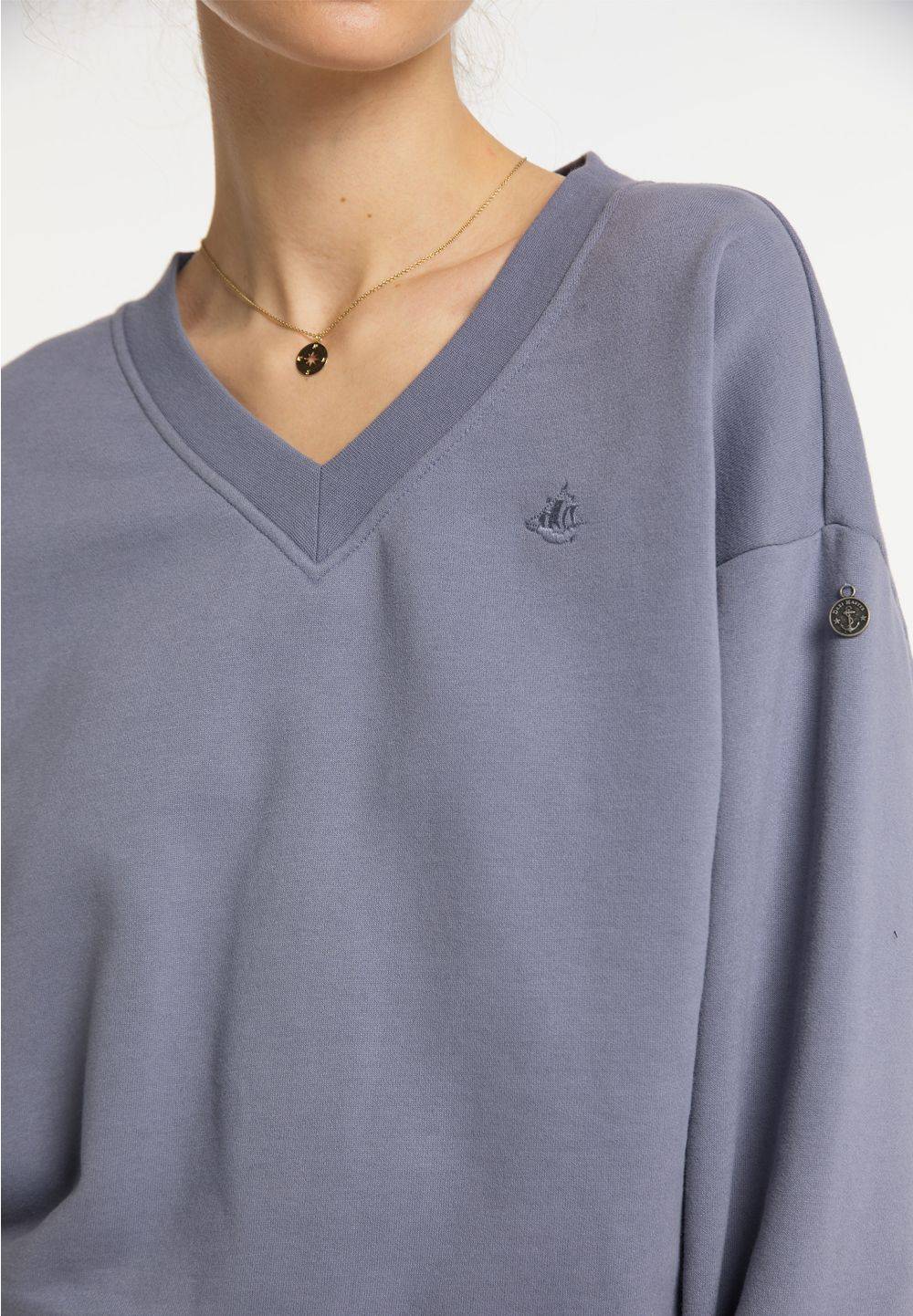 Schmuddelwedda DreiMaster Vintage Sweatshirt Mit V-Ausschnitt