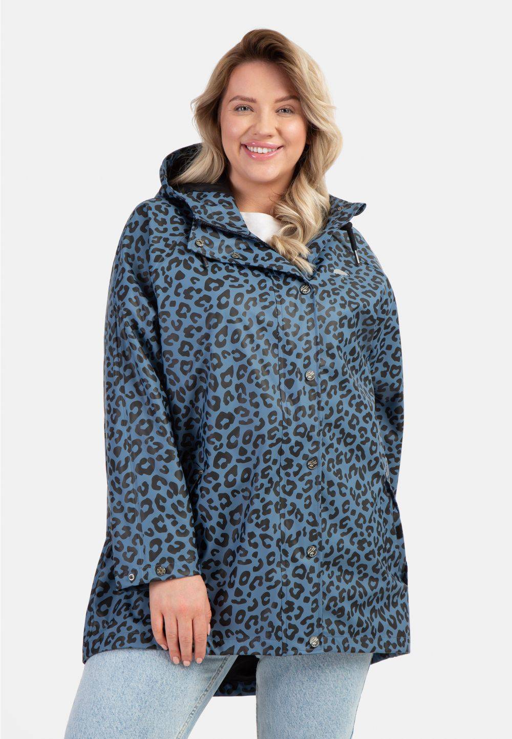 Schmuddelwedda Schmuddelwedda Plus Size Regenmantel mit Leoprint