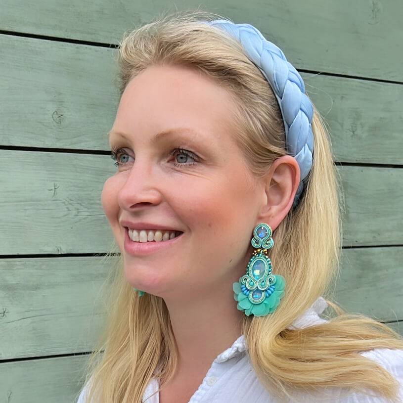 SchwesterSchwester Außergewöhnliche Soutache-Ohrringe In Türkis