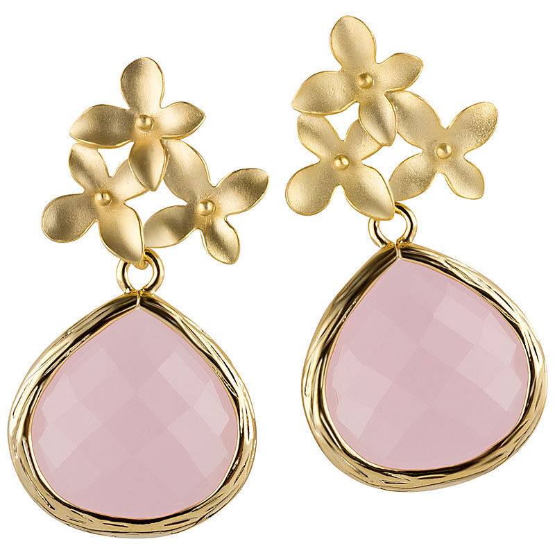 SchwesterSchwester Blütenstecker Mit Facettiertem Tropfen In Zartrosa Von Janne Von Der Heide