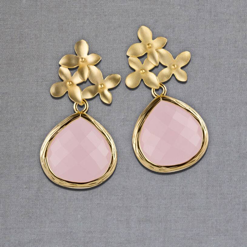 SchwesterSchwester Blütenstecker mit facettiertem Tropfen in Zartrosa von Janne von der Heide