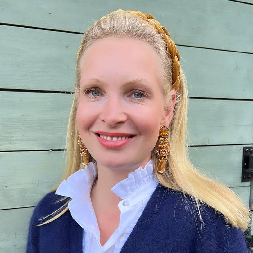 SchwesterSchwester Breiter Geflochtener Samt-Haarreif In Cognac