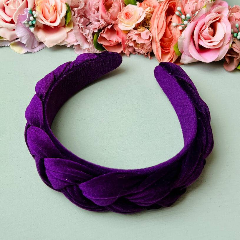 SchwesterSchwester Breiter Geflochtener Samt-Haarreif In Violett