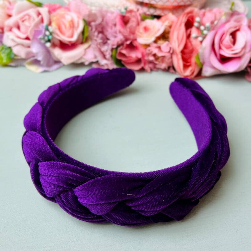 SchwesterSchwester Breiter Geflochtener Samt-Haarreif In Violett