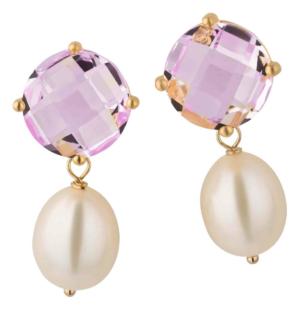 SchwesterSchwester Funkelnde Fliederfarbene Ohrstecker Mit Edler Süßwasserperle Von Janne V. D. Heide