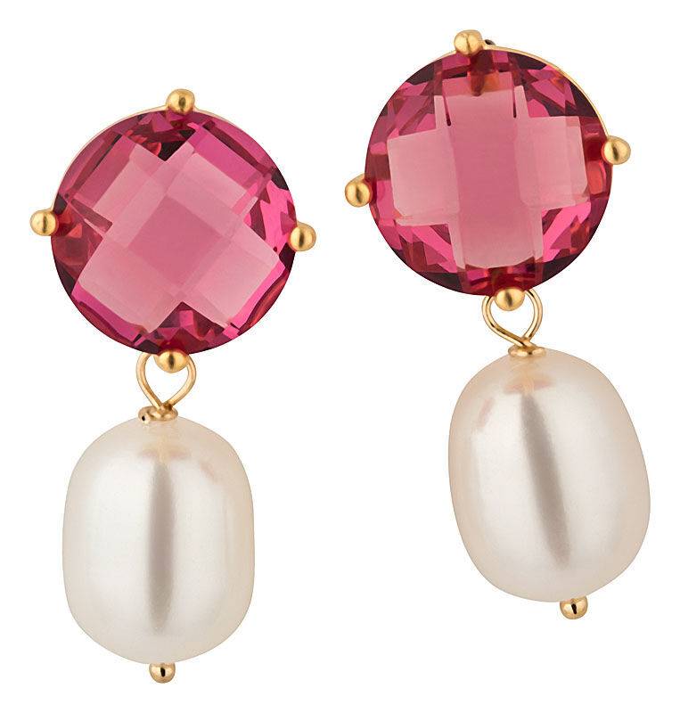 SchwesterSchwester Funkelnde Fuchsiafarbene Ohrstecker Mit Edler Süßwasserperle Von Janne V. D. Heide