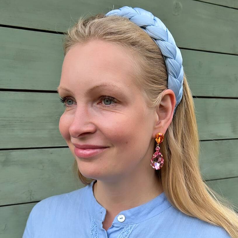 SchwesterSchwester Funkelnde Ohrstecker Mit Glas-Kristallen In Orange Und Rosa