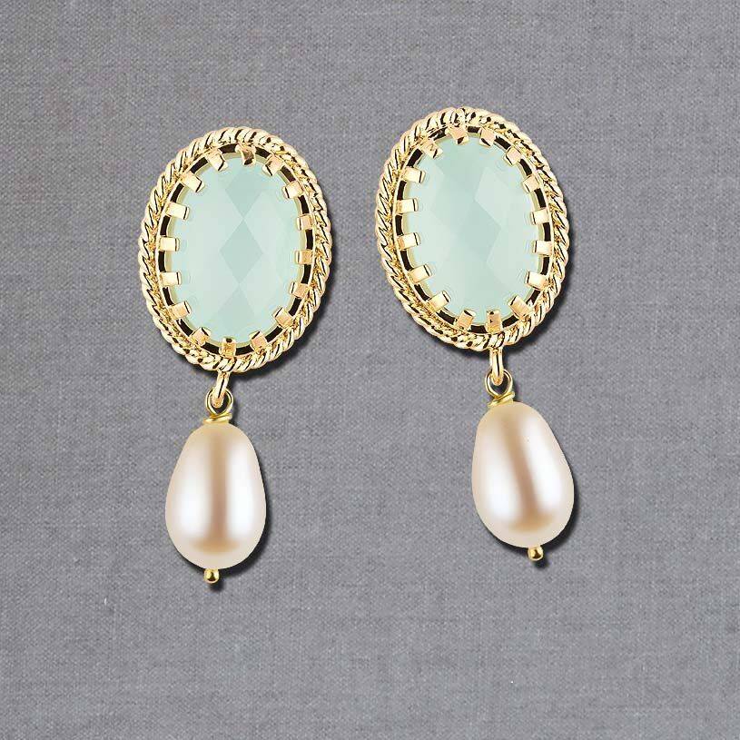 SchwesterSchwester Funkelnde Türkisblaue Ohrstecker Mit Edler Süßwasserperle Von Janne V. D. Heide