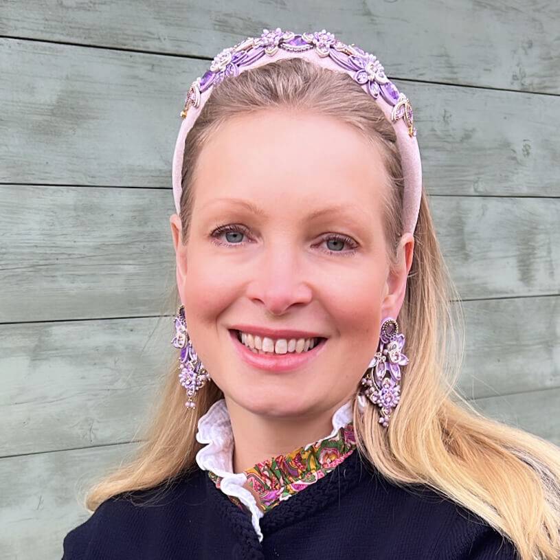 SchwesterSchwester Große Soutache-Ohrringe In Flieder Und Champagner