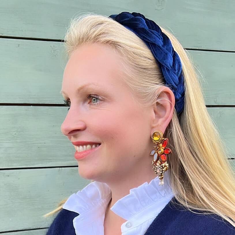 SchwesterSchwester Große Soutache-Ohrringe In Gold, Champagner Und Braun