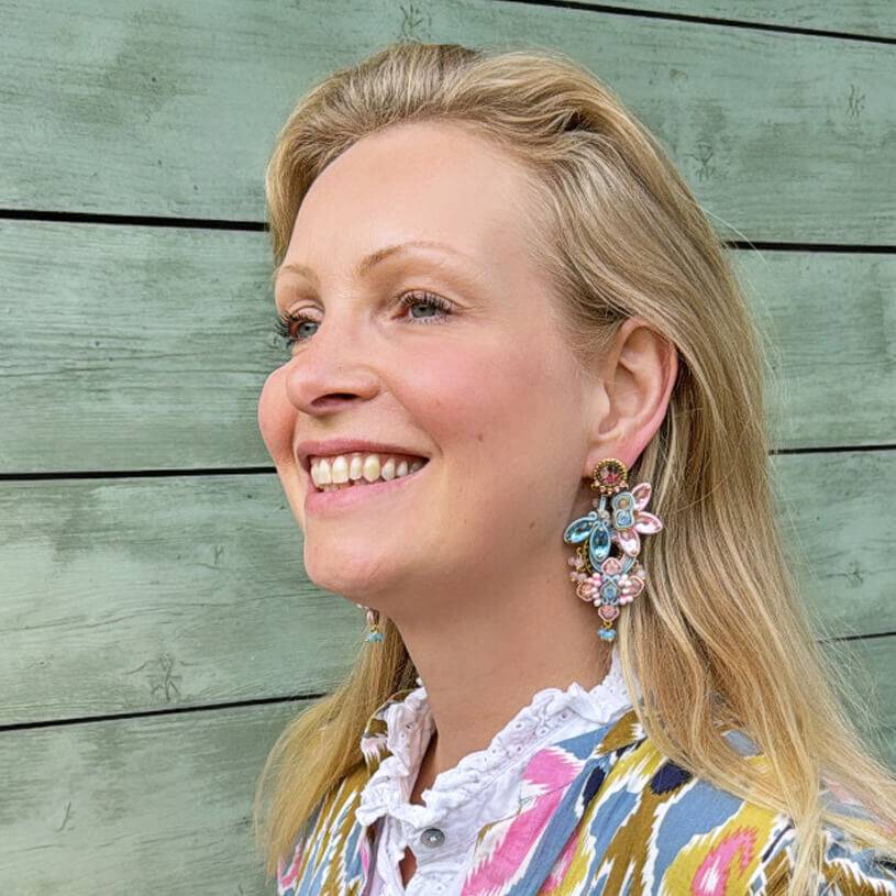 SchwesterSchwester Große Soutache-Ohrringe In Zartrosa Und Zartblau