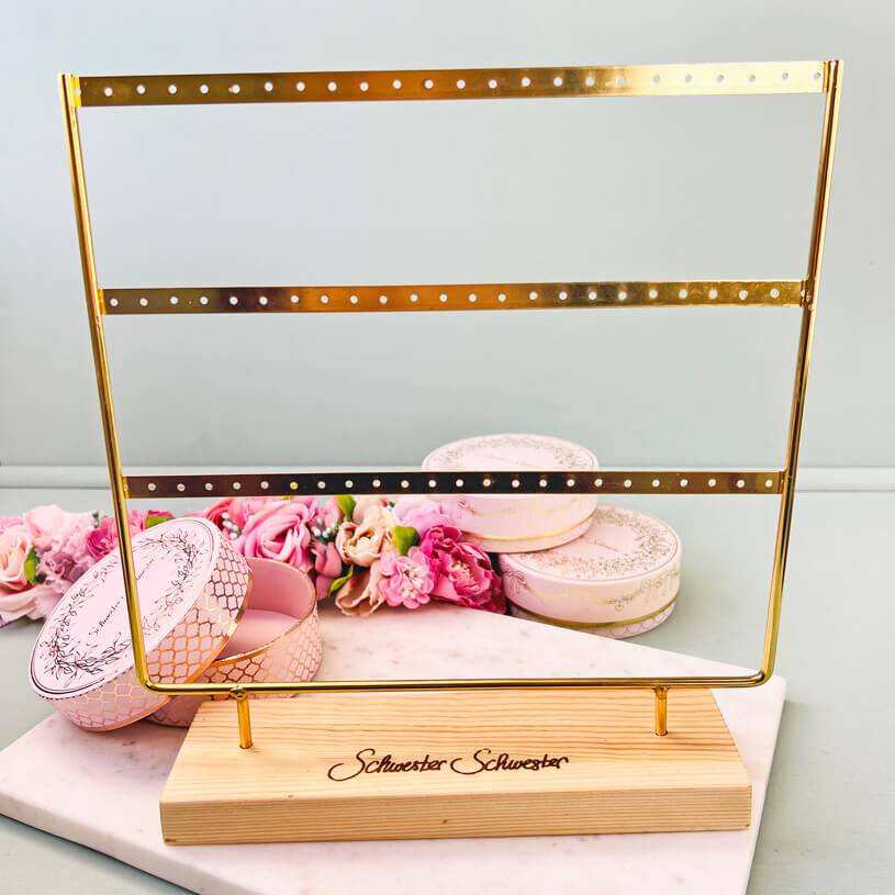 SchwesterSchwester Großer Schmuckständer für Ohrringe mit Holzfuß