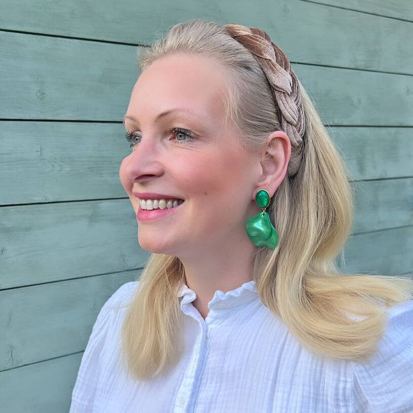 SchwesterSchwester Grüne Ohrringe Mit Blütenblättern