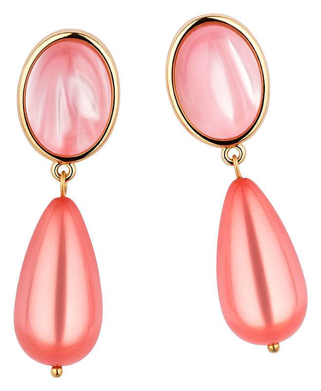 SchwesterSchwester Hellrosa Ohrstecker Mit Perlmutt Schimmerndem Tropfen Von AmuseToi