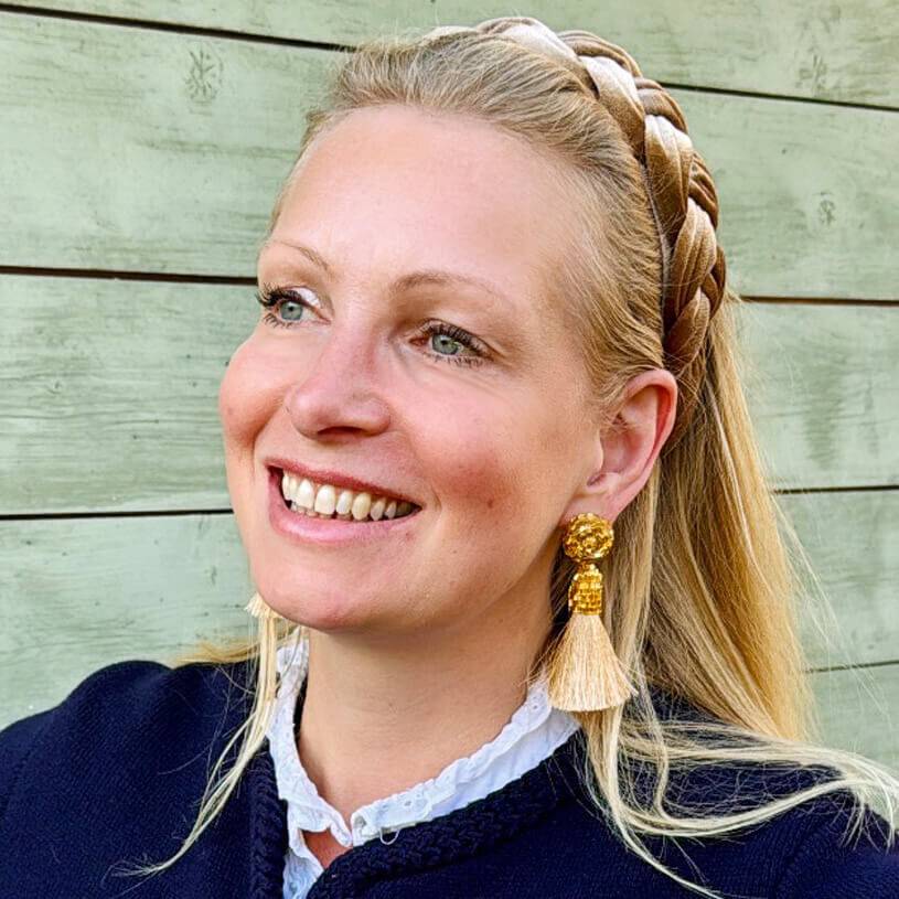 SchwesterSchwester Luxuriöse Perlen-Quastenohrringe In Gold Und Champagner