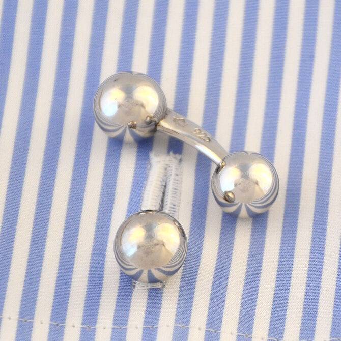 SchwesterSchwester Manschettenknöpfe Silber Polobälle