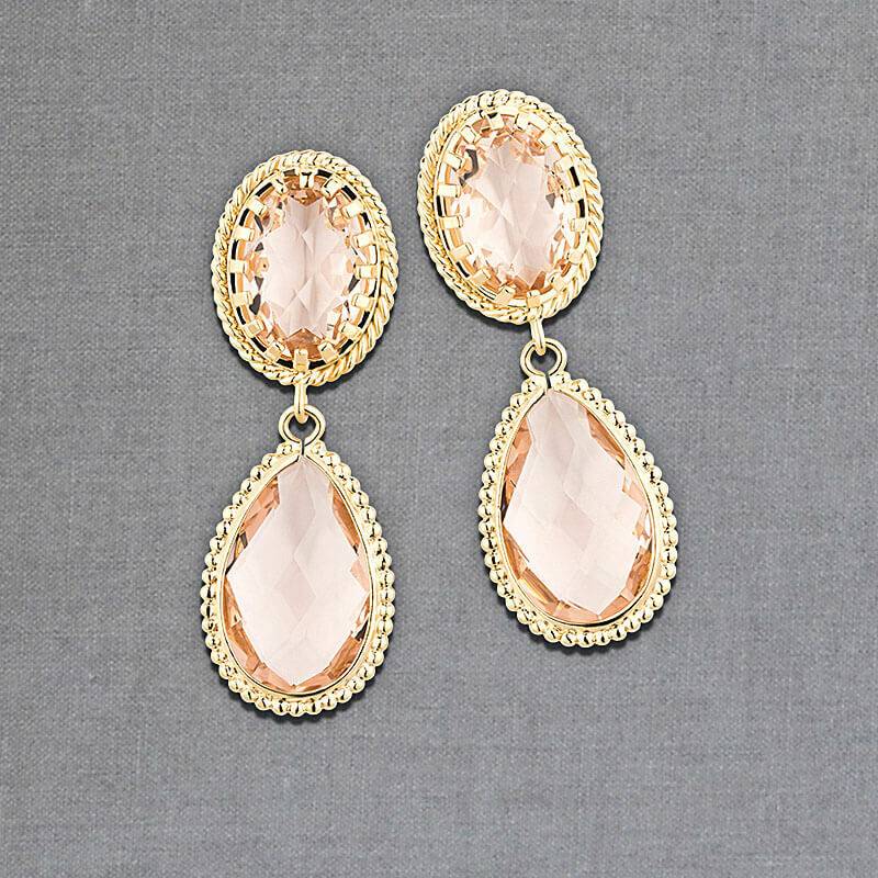 SchwesterSchwester Nudefarbene Tropfenohrringe Mit Funkelnden Facettierten Tropfen