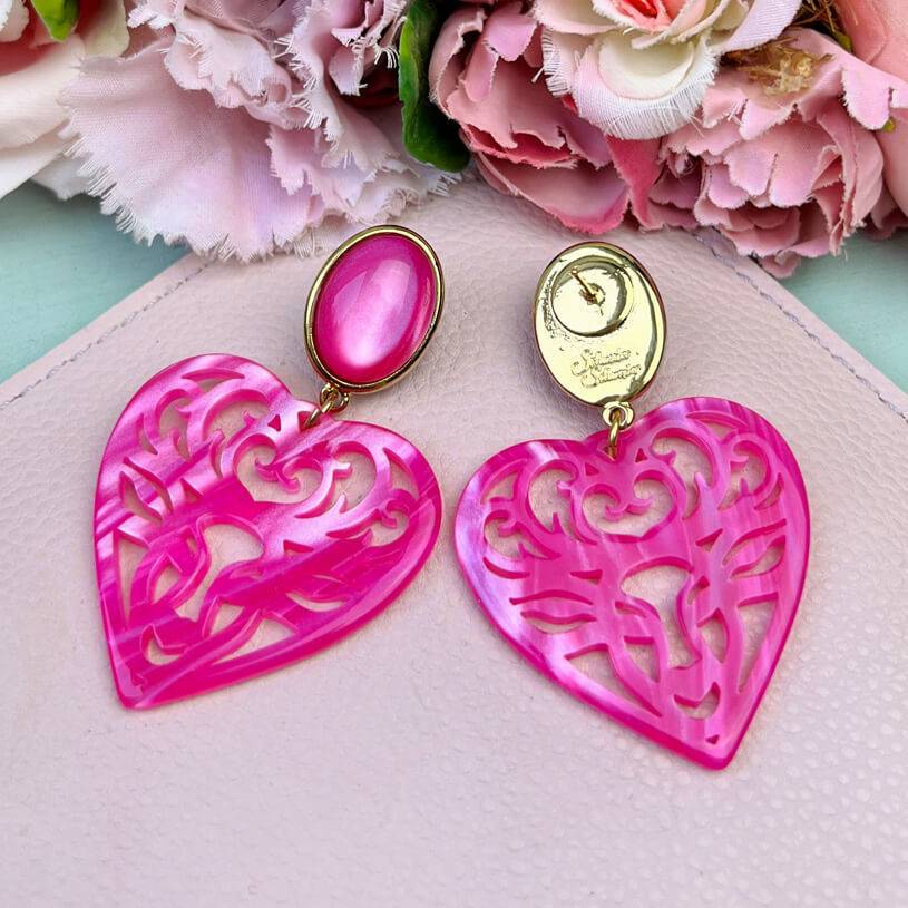 SchwesterSchwester Pinke Hirsch-Ohrringe Mit Herz-Ornament Von AmuseToi