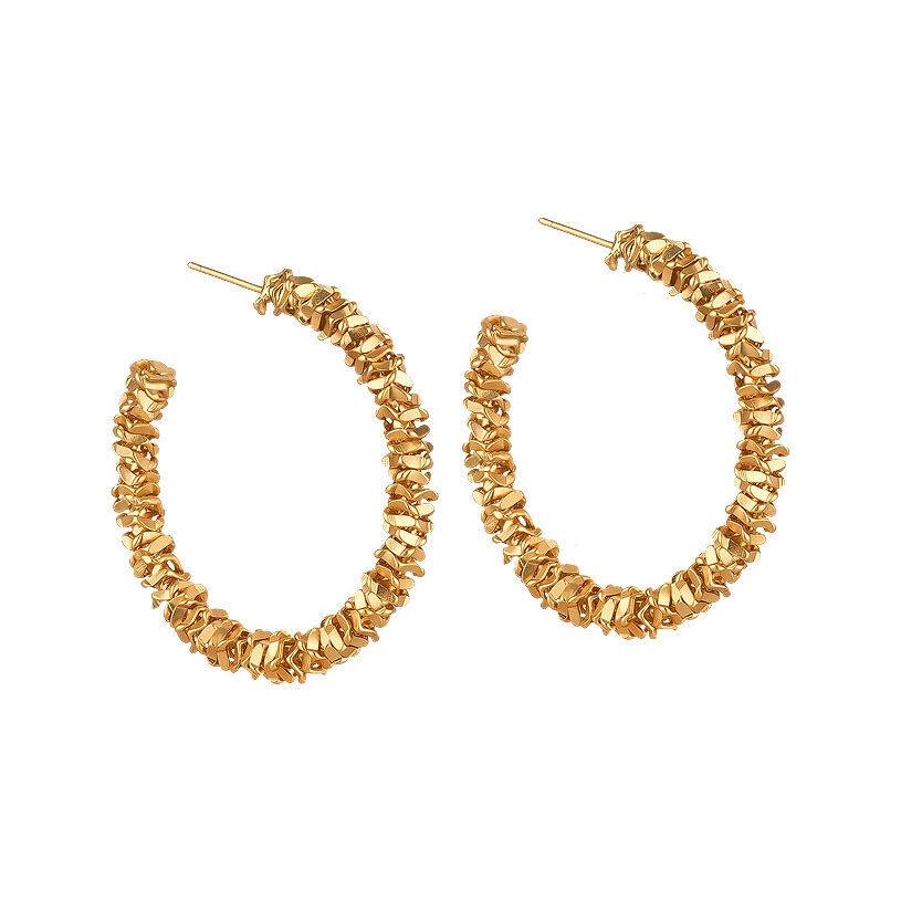 SchwesterSchwester Schöne Glitzernde Creolen – Echt Vergoldet