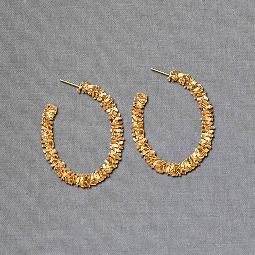 SchwesterSchwester Schöne glitzernde Creolen – echt vergoldet