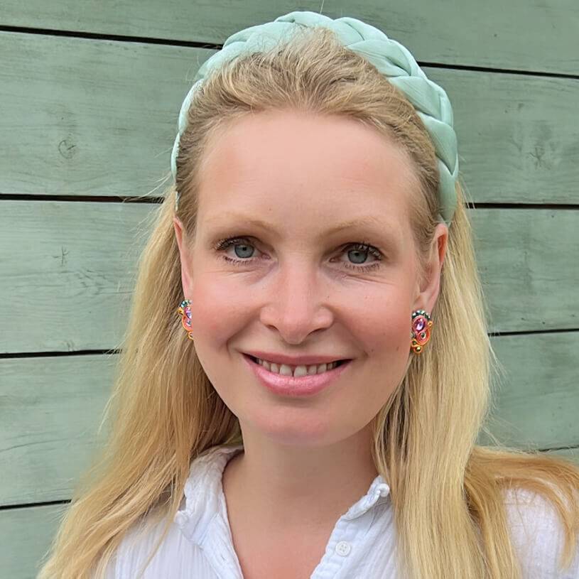 SchwesterSchwester Schöne Soutache-Ohrringe In Orange Und Türkis