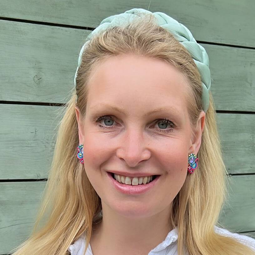 SchwesterSchwester Schöne Soutache-Ohrringe In Pink Und Blau