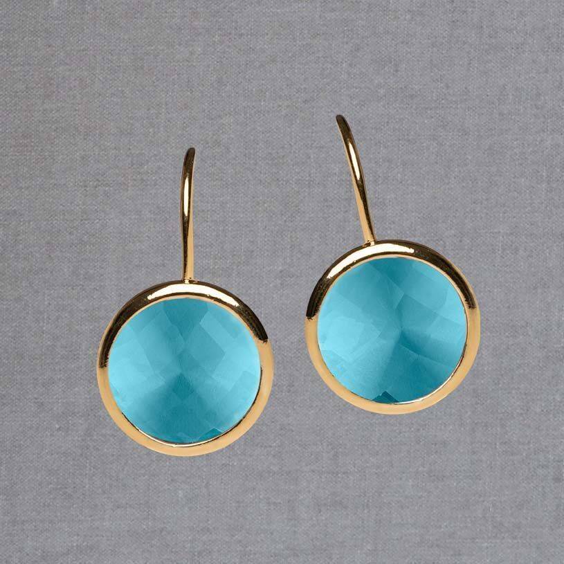 SchwesterSchwester Set Aus Ohrhängern Mit Rundem Kristall In Hellblau Und Satin-Haarreif In Hellgrün