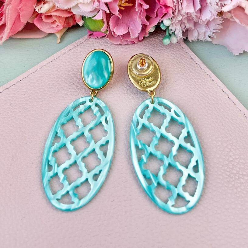 SchwesterSchwester Türkisfarbene Ohrstecker Mit Oval Im Marrakesch Stil