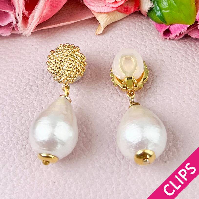 SchwesterSchwester Vergoldete Knoten-Ohrclips Mit Leichtem Baumwolltropfen