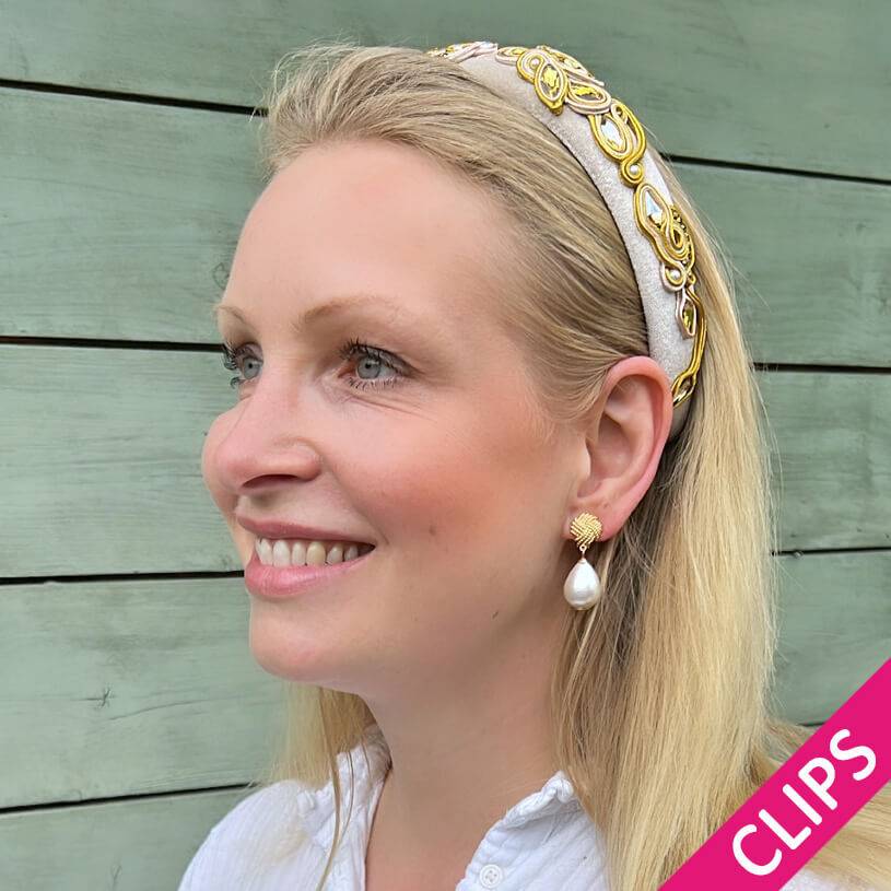 SchwesterSchwester Vergoldete Knoten-Ohrclips Mit Leichtem Baumwolltropfen