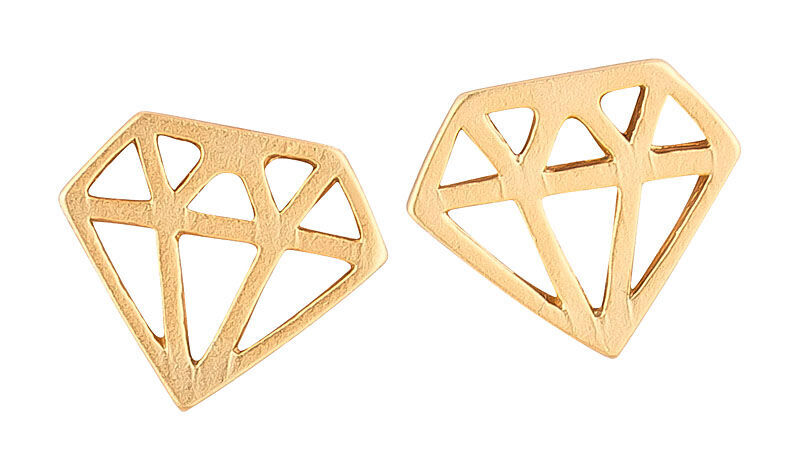 SchwesterSchwester Vergoldeter Kleiner Ohrstecker In Diamantform