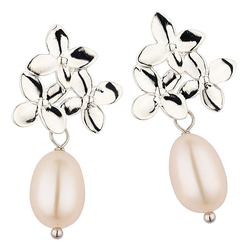 SchwesterSchwester Versilberter Blütenstecker Mit Edler Süßwasserperle