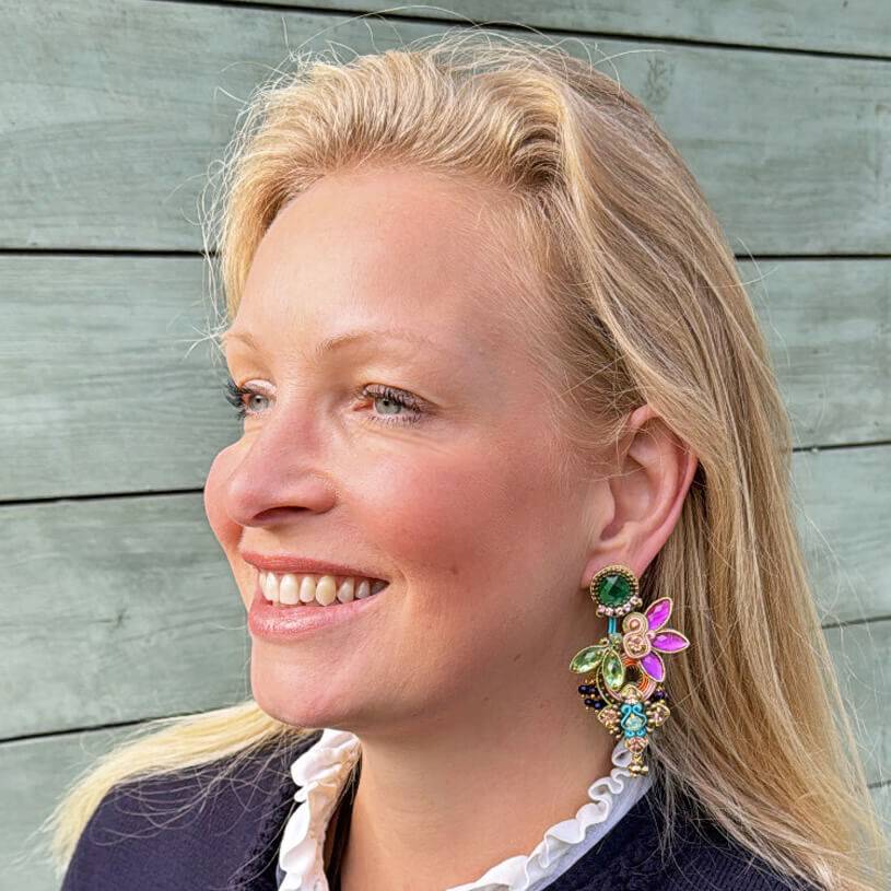 SchwesterSchwester Vorbestellbar - Große Soutache-Ohrstecker In Karibischen Farben