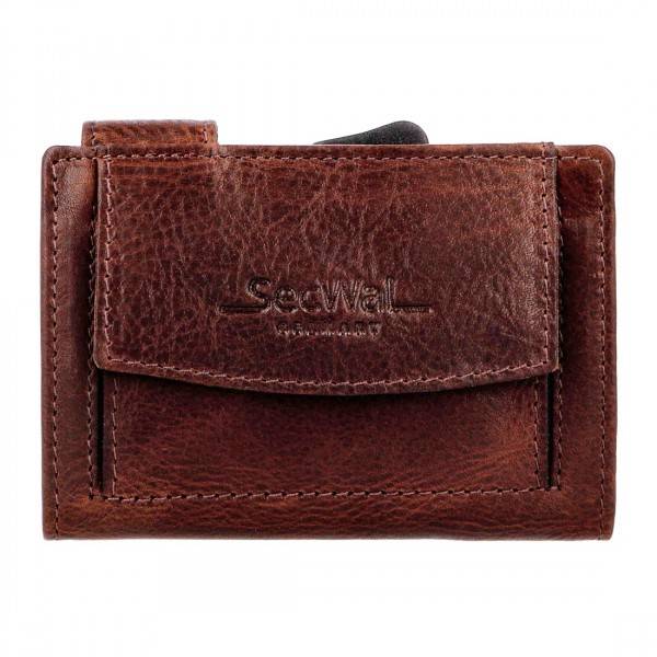 SecWal Kartenetui Mit Münzfach Druckknopf Geldbörse Aus Leder