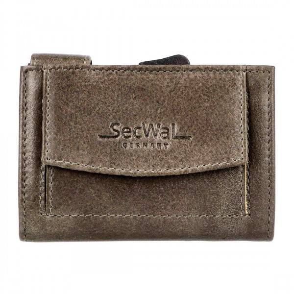 SecWal Kartenetui Mit Münzfach Druckknopf Geldbörse Aus Leder