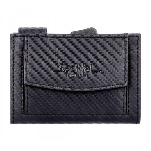 SecWal Kartenetui Mit Münzfach Druckknopf Geldbörse Aus Leder