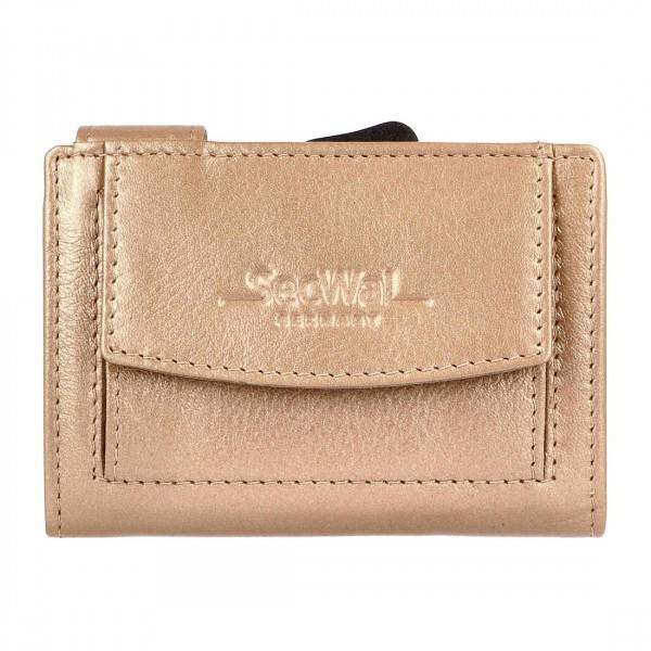 SecWal Kartenetui Mit Münzfach Druckknopf Geldbörse Aus Leder