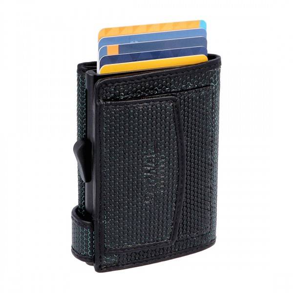 SecWal Kartenetui mit Münzfach Druckknopf Geldbörse aus Leder