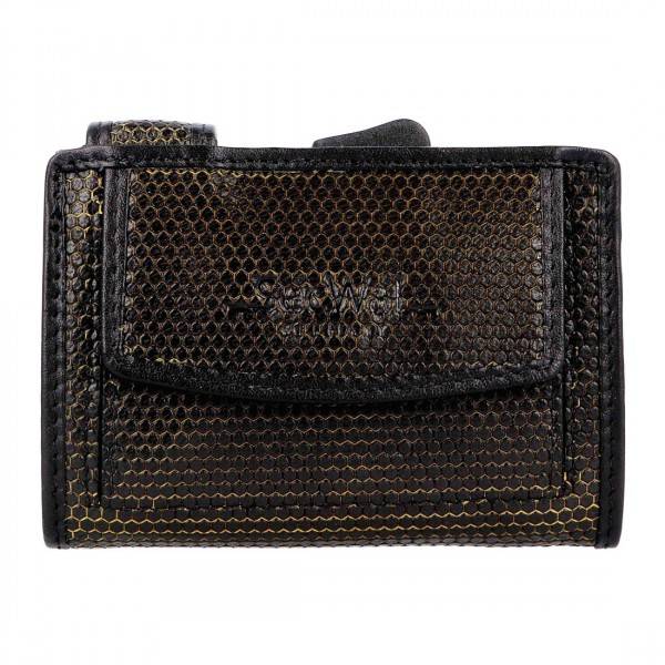 SecWal Kartenetui Mit Münzfach Druckknopf Geldbörse Aus Leder