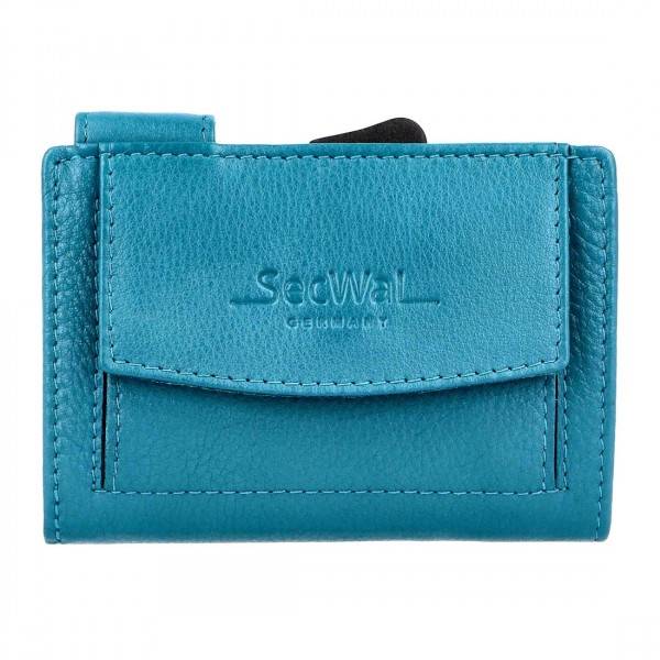 SecWal Kartenetui Mit Münzfach Druckknopf Geldbörse Aus Leder