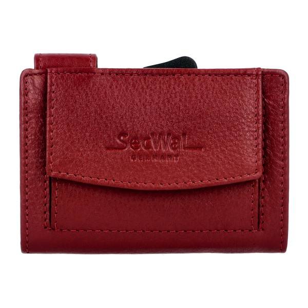 SecWal Kartenetui Mit Münzfach Druckknopf Geldbörse Aus Leder